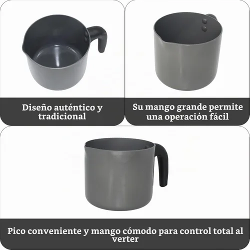 Vista 2 de IMUSA Olla de leche antiadherente de cerámica de 1.3 cuartos de galón con boquilla de vertido, cacerola de aluminio sin PFAS para café, salsas Gris
