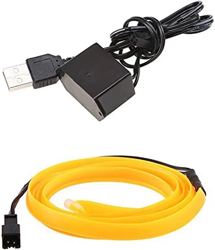 Vista 3 de Cable electroluminiscente USB para decoración, kit de tiras de luces de neón portátiles