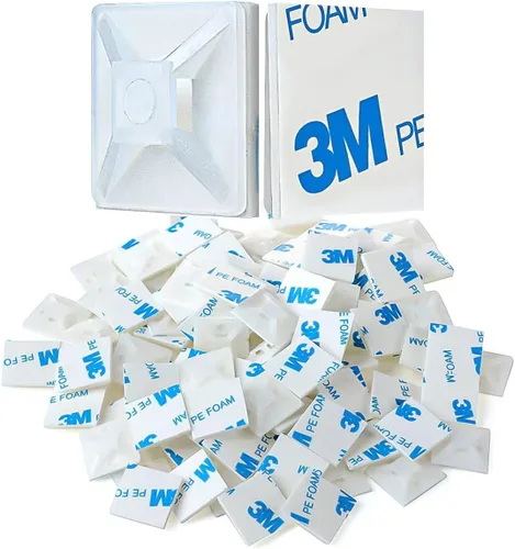 Vista 5 de XHF 200 PCS Soportes Autoadhesivos Negros de 1/2" para Bridas de Cables con Cremallera Clips de Cables de Alambre Soportes Organizadores de Anclajes