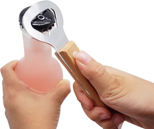 Vista 4 de Abrebotellas magnético de acero inoxidable con imán para acampar y viajar, 1 paquete