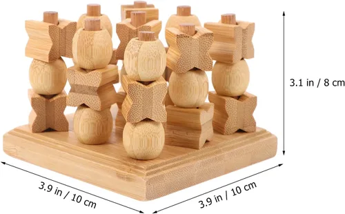 Vista 2 de Kisangel Juego de mesa con punta de madera 3D para niños y adultos, juego de mesa familiar, juego de mesa de estrategia de madera, 1 juego