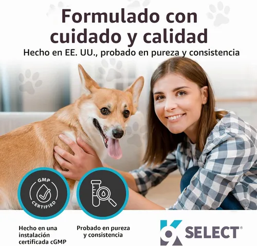 Vista 5 de K9 Select Lignans concentrados de linaza para perros, 20 mg 90 tabletas, sabor a mantequilla de maní, masticable, Impove Coat