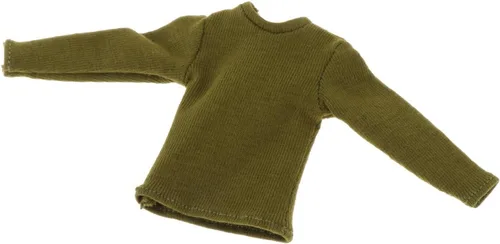 Vista 10 de Colaxi Camiseta de manga larga con figura de hombre a escala 1/12, ropa de muñeca en miniatura para figura de 6 pulgadas, color negro
