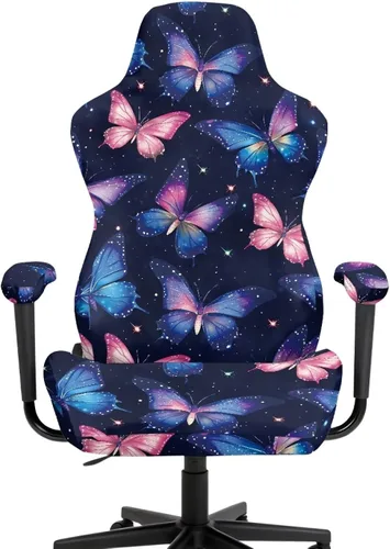 Vista 2 de Fundas para silla de juegos con cremallera de mariposa, elásticas, fáciles de poner y quitar, funda de silla de oficina de ensueño, decoración