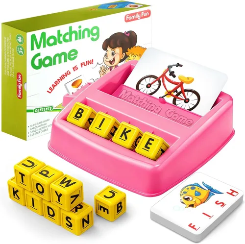 Vista 10 de HahaGift Juguetes educativos para niños de 3 a 5 años, juegos de aprendizaje de letras coincidentes, actividades ideales para regalo de Navidad