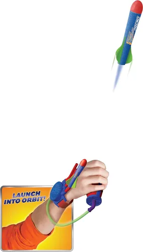 Vista 3 de Geospace Micro Rocket Wrist Shotz: lanzador de pulsera con 3 cohetes de espuma