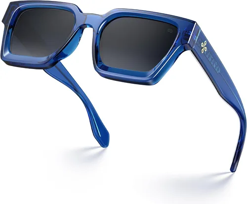 Vista 14 de VISOONE Fashion 100% UV400 Protection Rectangle Sunglasses for Women Men