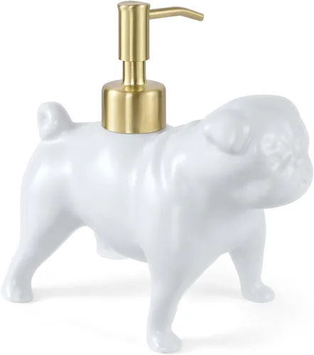 Vista 8 de Dispensador con Forma de Bulldog Francés de Jabón/Loción/Desinfectante de Manos Dispensador con Bomba de Cerámica de Acero Inoxidable Bulldog