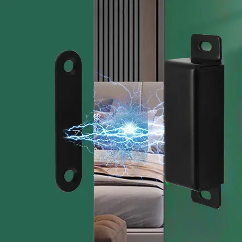 Vista 6 de Pestillo magnético para puerta de 70 libras, pestillo resistente para armarios, puertas de muebles, de acero inoxidable, color negro
