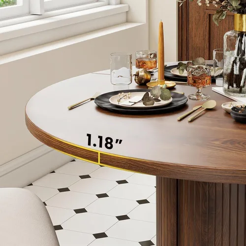 Vista 4 de SoarFlash Juego de mesa de cocina y sillas para 4, juego de mesa de comedor de 47 pulgadas para 4 personas con sillas tapizadas de terciopelo, juego