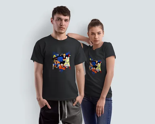 Vista 2 de Camiseta oficial Luffy Goku Saitama Ichigo Team de 22.99 Bucks
