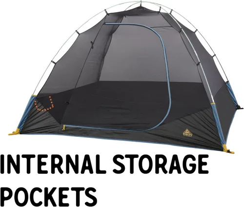 Vista 2 de Kelty Discovery Element - Tienda de campaña para campamento, refugio de campamento digno de tormenta, postes de fibra de vidrio, líneas prefijadas