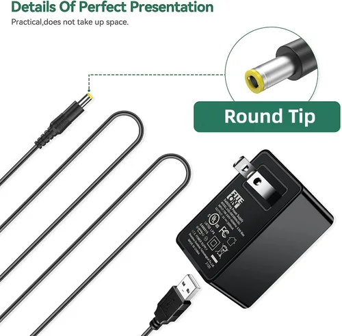 Vista 2 de Adaptador CA/CC de 5 V + cable USB de repuesto para Launch CRP123X CRP129X CRP123E CRP129E Herramienta de escáner de diagnóstico con certificación UL