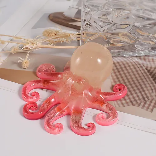Vista 4 de Molde de fundición de resina de pulpo, molde de vela de animales para decoración del hogar y fabricación de velas