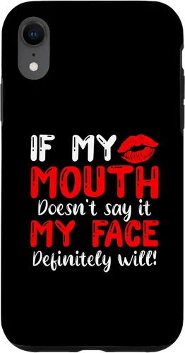 Vista 8 de Funda para iPhone 14 If My Mouth Doesn't Say It My Face Definitely Will
