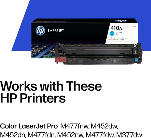 Vista 2 de HP 410A (CF411A), cartucho de tóner cian original LaserJet.