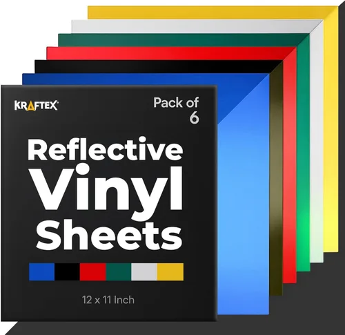 Vista 10 de Vinilo holográfico metálico negro y adhesivo permanente para Cricut: [6 unidades, 12 x 11 pulgadas] hojas cromadas negras