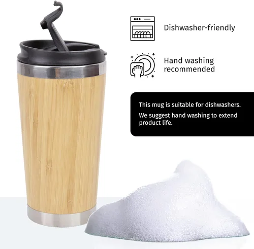 Vista 6 de Best Architect Ever - Vaso de café de bambú de acero inoxidable aislado con tapa, regalos para arquitectos, regalo de arquitecto, regalo
