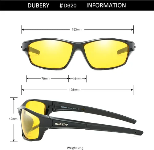 Vista 5 de DUBERY Gafas de sol polarizadas deportivas para hombre, protección UV, conducción y pesca, D620