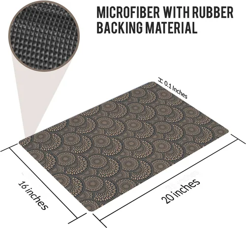 Vista 3 de Alfombra de baño de microfibra de 20 x 16 pulgadas, diseño de capuchino de color deslizante, 1 S