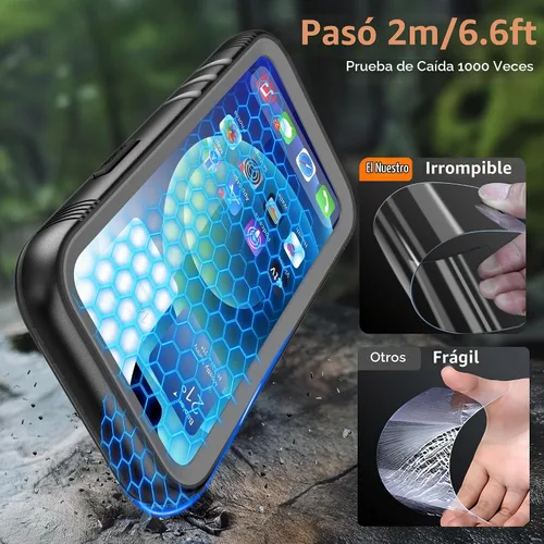 Vista 4 de Cozycase Compatible con funda impermeable para iPhone 11, protector de pantalla incorporado, cubierta de parachoques resistente de cuerpo completo