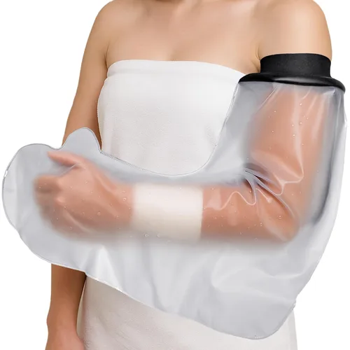 Vista 8 de Cubierta impermeable para fundición de brazo para ducha – Protector de fundición reutilizable para adultos para brazo roto, mano, codo – Sello