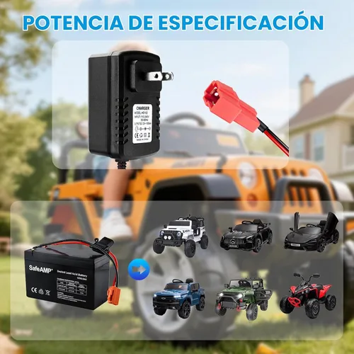 Vista 6 de Cargador de 12 V para niños con enchufe cuadrado