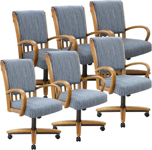 Vista 14 de Chromcraft Juego de 2 sillas, sillas con ruedas suaves para cocina Asiento de espuma viscoelástica con ruedas giratorias, comodidad de inclinación