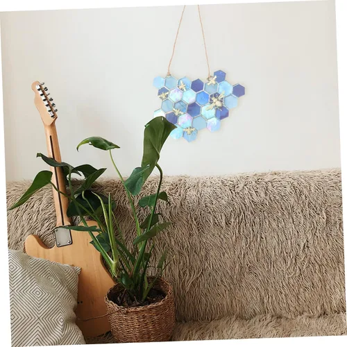 Vista 6 de Adorno de panal de abeja, decoración del hogar, colgante de panal de abeja, adorno colgante de puerta, nido de abeja artesanal, decoración colgante