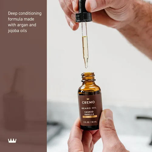 Vista 4 de Aceite para barba Cremo, vainilla añejada revitalizante, 1 fl oz - Restaura la humedad natural y suaviza tu barba para ayudar a aliviar el picor