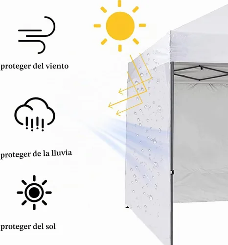 Vista 5 de Canopy Sunwall - Tienda de campaña para kioscos de pared lateral de 10 x 10