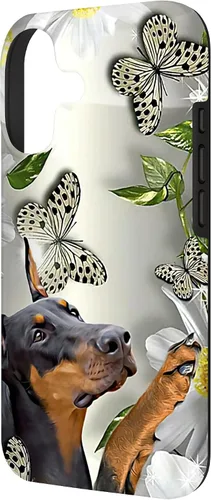 Vista 2 de Doberman Pinscher Daisy and Butterfly Case for iPhone 17