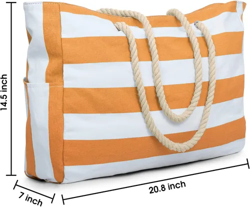Vista 5 de Bolsas de playa para mujer, bolsa de playa grande impermeable con cremallera, bolsas de playa, impermeables, a prueba de arena, bolsa grande