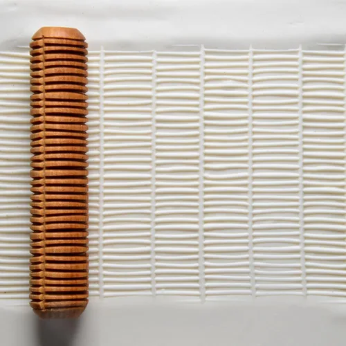 Vista 50 de MKM Pottery Tools Rodillos de mano grandes de madera para arcilla (BHR-01 Diagonal Basketweave)