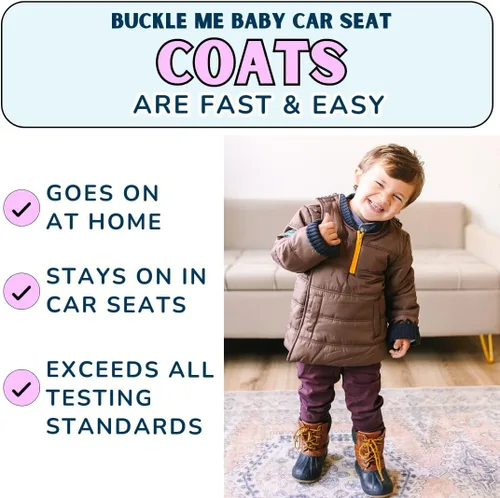 Vista 2 de Buckle Me Baby Coats Chaqueta de invierno de asiento de coche más seguro de cierre rápido para niño o niña, como se ve en Shark Tank