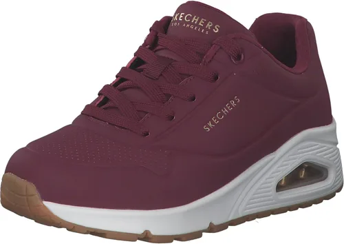 Vista 26 de Skechers Tenis UNO Stand on Air para mujer Tenis casuales, plantilla de espuma viscoelástica refrigerada por aire, amortiguación visible de Rojo