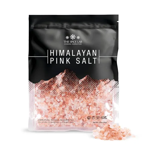 Vista 12 de The Spice Lab Sal del Himalaya – Gruesa 1 libra – La sal rosa del Himalaya es rica en nutrientes y minerales para la salud – Cristal puro gourmet