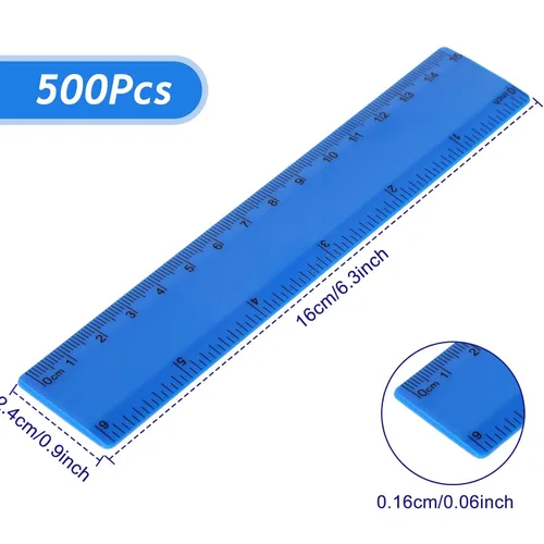 Vista 5 de Zonon 500 reglas rectas flexibles de plástico a granel con pulgadas y centímetros, regalo para el primer día de escuela, suministros de oficina