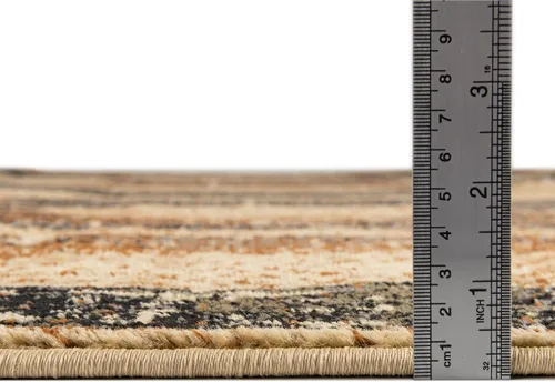 Vista 2 de Unique Loom Saturn Collection - Astra (Runner 2 pies 2 pulgadas x 5 pies 0 pulgadas, beige crema/negro)