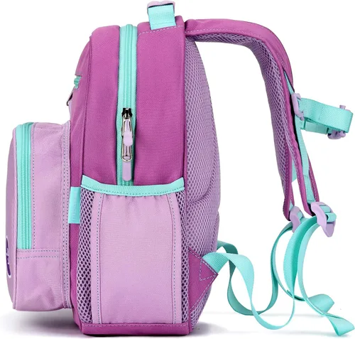 Vista 7 de mibasies Mochila para niñas y niños, ideal para niños y niñas, mochila para preescolar jardín de infantes y primaria, Rosa púrpura oscuro, Niñito-7L