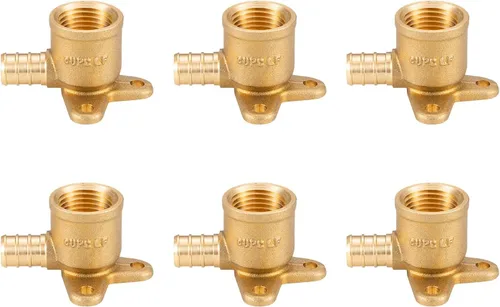 Vista 17 de (5 unidades) Adaptador de rosca NPT hembra de 3/4 pulgadas PEX x 3/4 pulgadas F1807, conector de engarce de latón LF para tubería PEX-b
