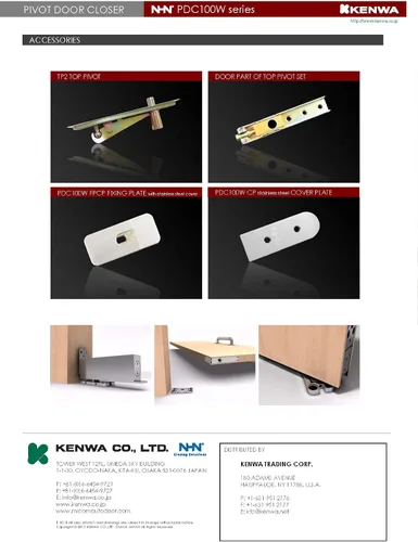 Vista 7 de NHN Modelo: PDC103W SSS - Cierrapuertas ocultas de cierre automático hidráulico para puertas de madera y acero