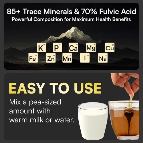 Vista 7 de Resina Shilajit pura del Himalaya (500 mg) purificada con Triphala ayuda a apoyar la energía, la inmunidad y el enfoque tanto para hombres como