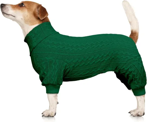 Vista 17 de Suéter de perro con cuello alto y tejido de punto, ropa para mascotas de color sólido, suéter para cachorros cálido, suéteres para perros pequeños