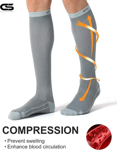 Vista 3 de CS CELERSPORT 3 pares de calcetines de compresión de 20 a 30 mmHg para hombres, calcetines de apoyo atlético para correr