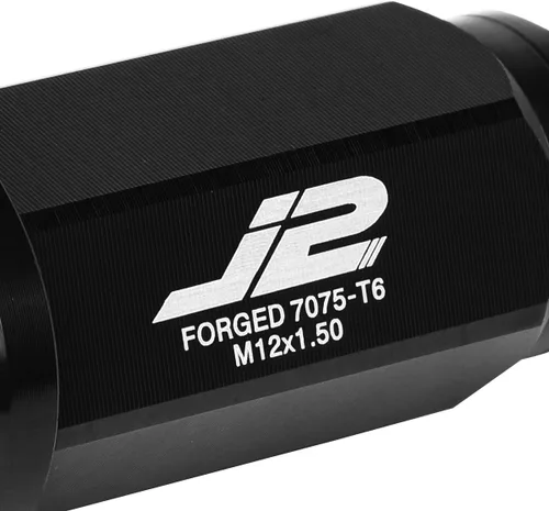 Vista 3 de Auto Dynasty J2 Engineering 7075-T6 Compatible con aluminio M12 x 1.5 2.953 in, 20 tuercas puntiagudas + adaptador (negro)