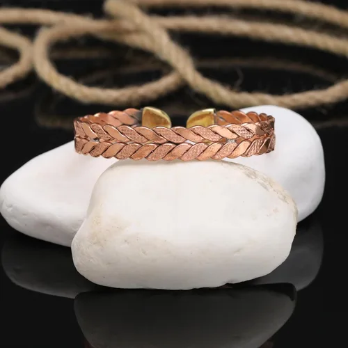 Vista 13 de Handmade Elegant Copper Bracelet for Women - Pure Copper Bracelet for Pain Relief and Stress Relief - Adjustable Entwisted Copper Bracelet to Fit