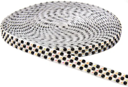 Vista 2 de Cinta autoadhesiva de diamantes de imitación de 5 yardas/rollo, cinta de diamantes de imitación de ABS con diamantes de imitación de 0.118 pulgadas
