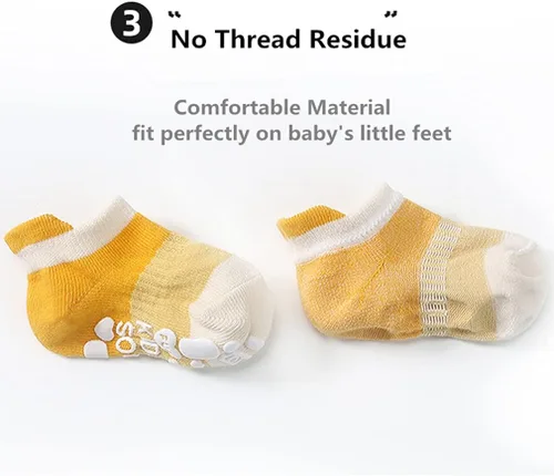 Vista 5 de Calcetines de agarre para bebé, antideslizantes, con agarres, unisex, para niña, niño, calcetines de tobillo para caminar