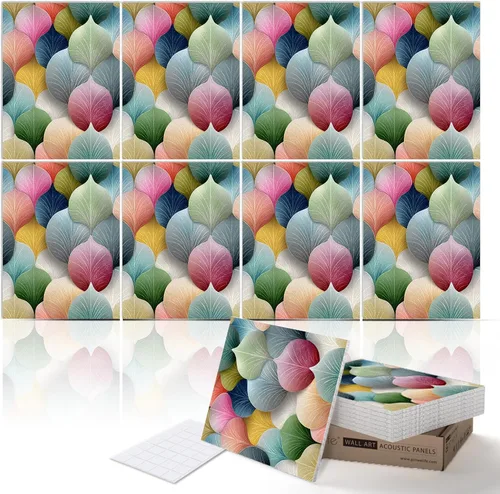 Vista 23 de PINWELIFE® Paneles acústicos de arte de pared, paneles absorbentes a prueba de sonido, para el hogar y la oficina, amortiguación decorativa